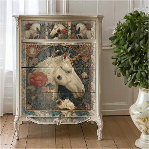 Papier Mousseline Licorne de style Art nouveau botanique William Mor