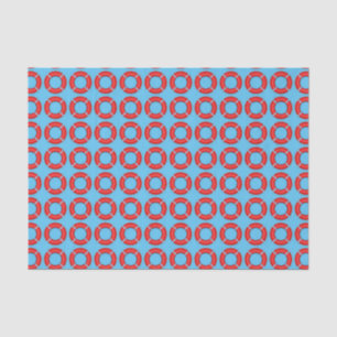 Papier Mousseline Lifebuoyers Motif Bleu Nautique