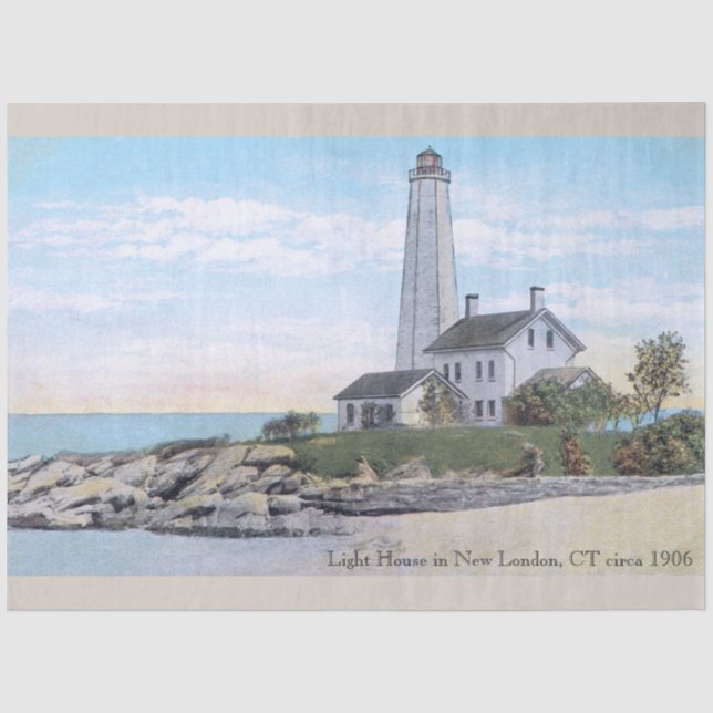 Papier Mousseline Light House New London CT (Recto)
