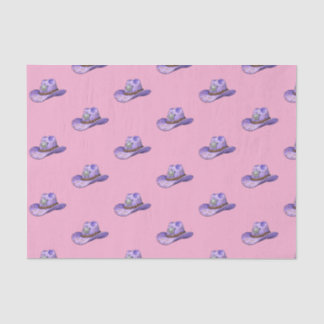 Papier Mousseline Light Purple Cowgirl Hat-Pink Background