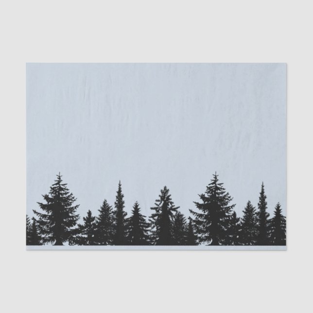 Papier Mousseline Ligne d'arbre rustique silhouette (Recto)