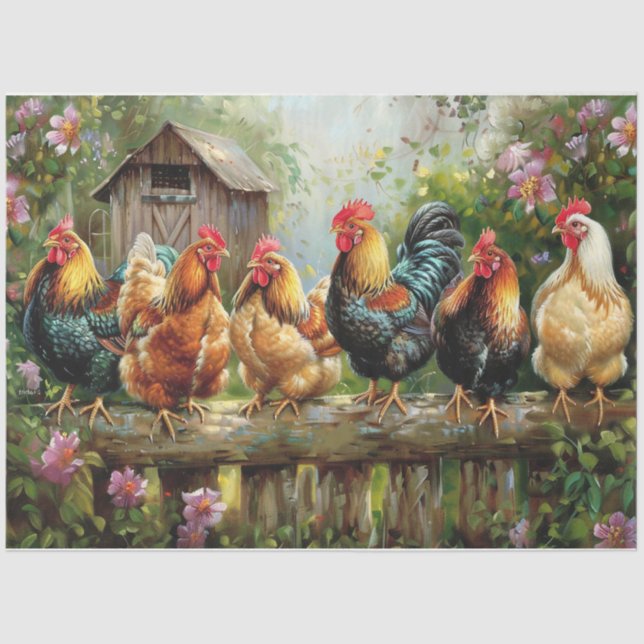 Papier Mousseline Ligne de poulet (Recto)
