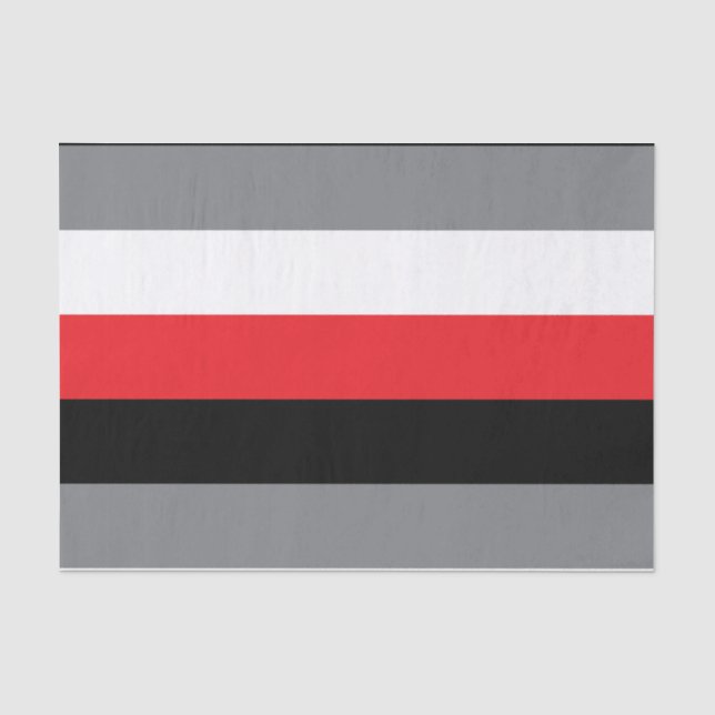 Papier Mousseline Lignes de bandes Motif Rouge Noir Gris Blanc (Recto)