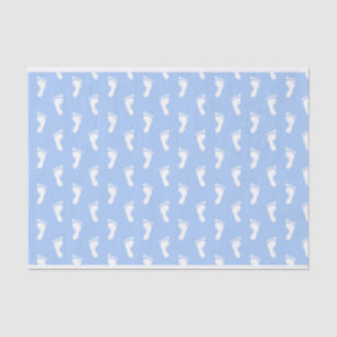 PAPIER MOUSSELINE LIGNES DE PIEDS BÉBÉ BLEUS PASTEL