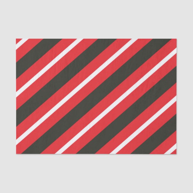 Papier Mousseline Lignes diagonales blanches rouges Grilles géométri (Recto)