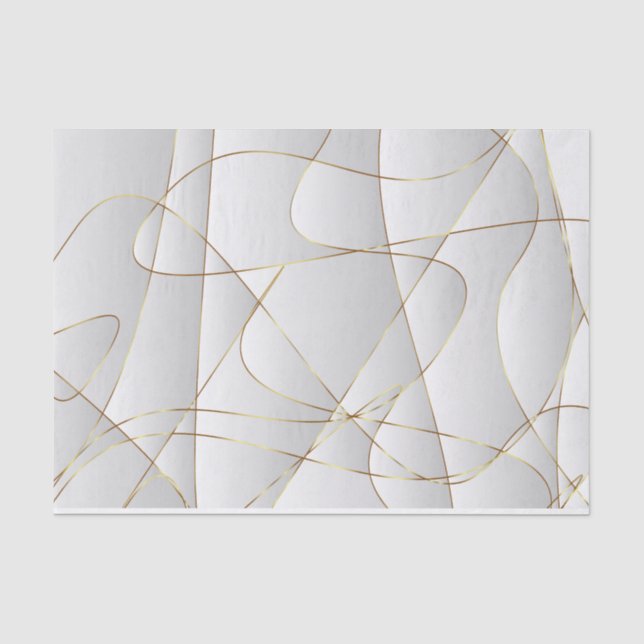 Papier Mousseline Lignes géométriques d'or (Recto)