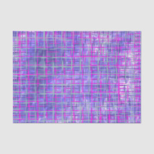 Papier Mousseline Lignes modernes de grille rose et violet Abstraite