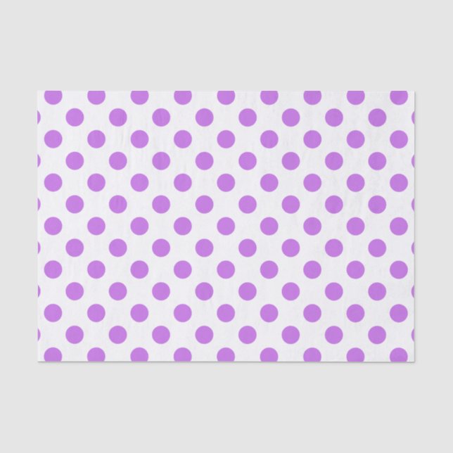 Papier Mousseline Lilac et pois blancs (Recto)
