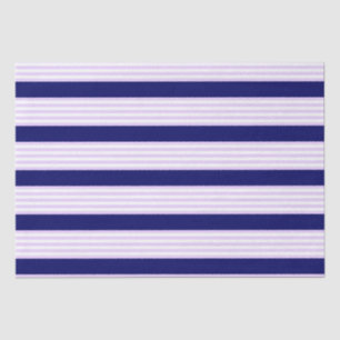 Papier Mousseline Lilac et rayures blanches motif avec bleu marine