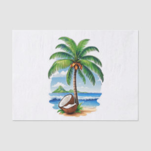 Papier Mousseline L'île tropicale des Cocotiers