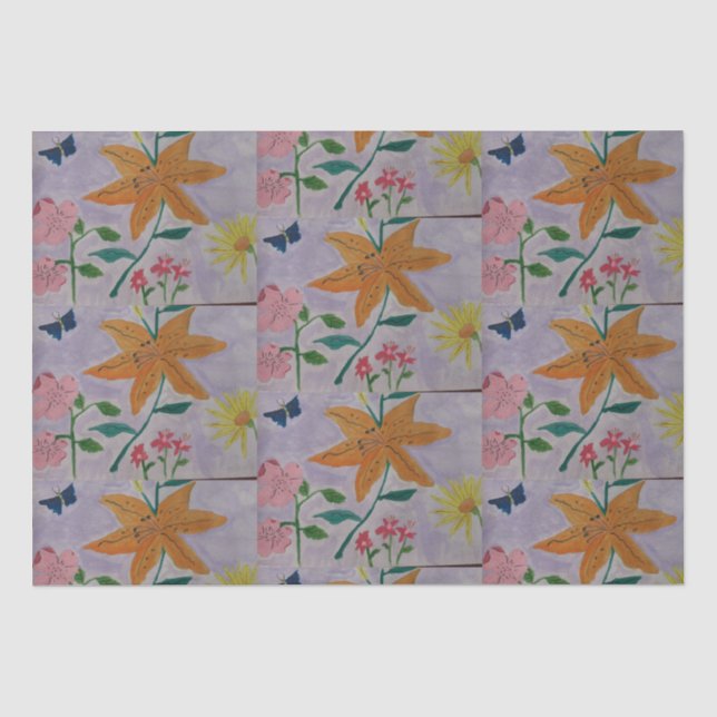 Papier Mousseline Lily orange (Recto)