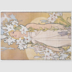 Papier Mousseline Lily (Quatre Fleurs), Alphonse Mucha