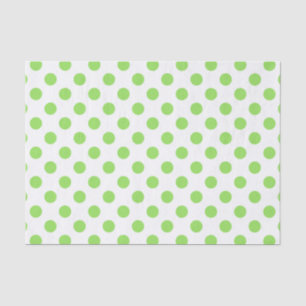 Papier Mousseline Lime et pois blancs