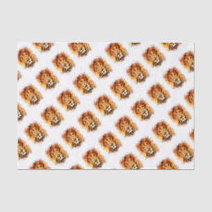 Papier Mousseline Lion Aquarelle