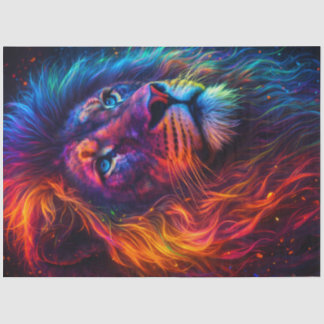 Papier Mousseline Lion Arc-en-ciel