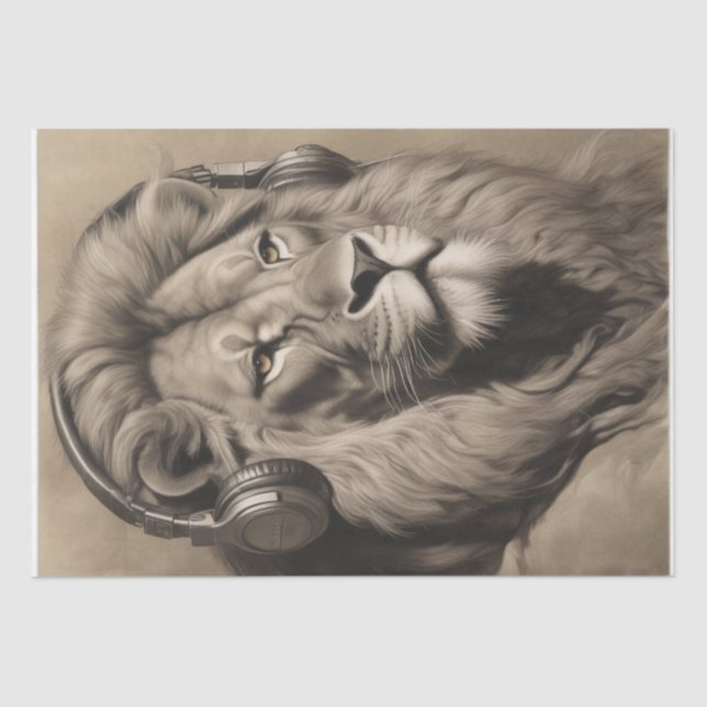 Papier Mousseline Lion distinctif dans le découpage des écouteurs (Recto)