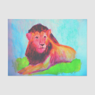 Papier Mousseline Lion Heart - Animal sauvage Big Cat Art Dessin