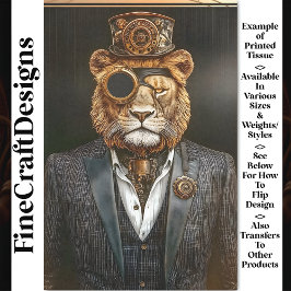 Papier Mousseline Lion Majestic Steampunk En Costume AC1 Découpage
