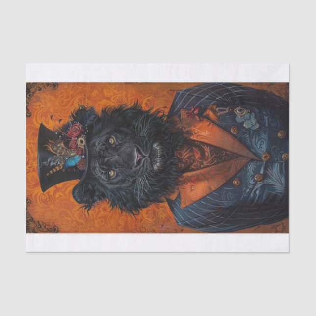 Papier Mousseline Lion noir rare3 (Recto)