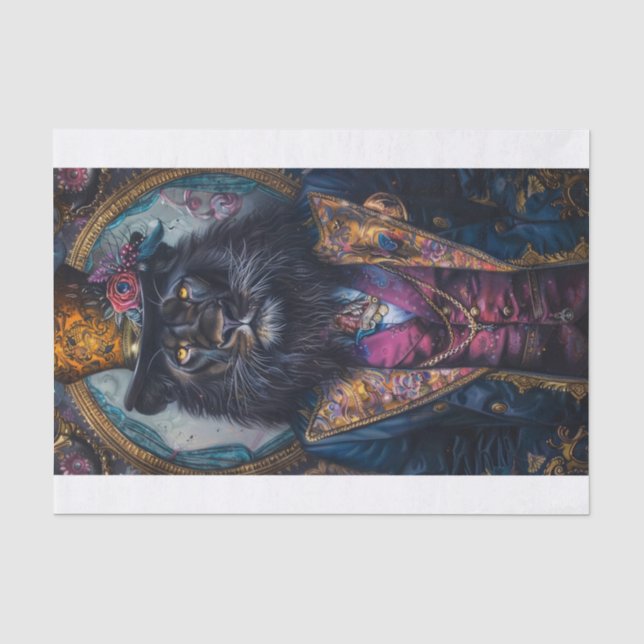 Papier Mousseline Lion noir rare8 (Recto)