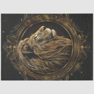 Papier Mousseline Lion Portrait Majestic