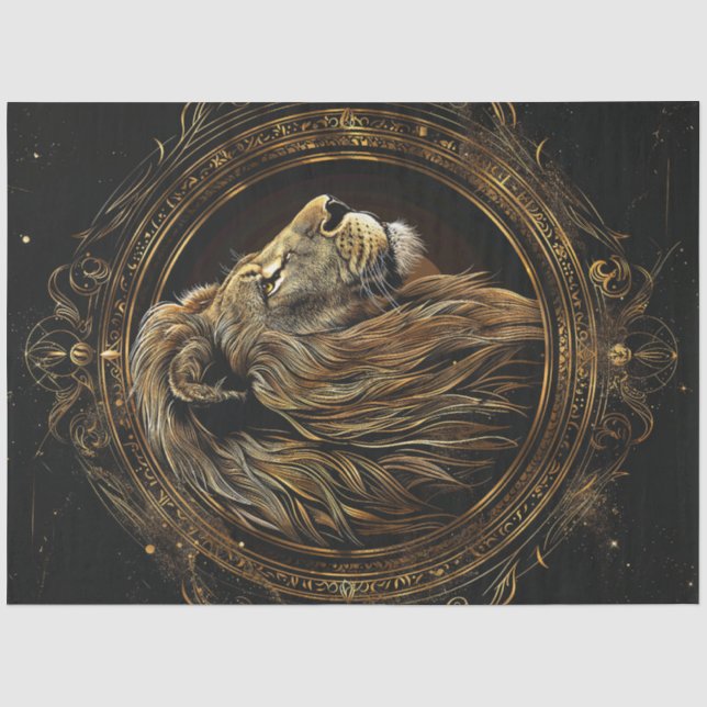 Papier Mousseline Lion Portrait Majestic (Recto)