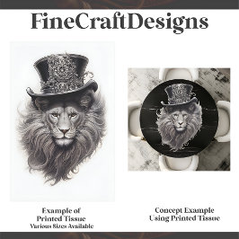 Papier Mousseline Lion Steampunk Sophistiqué En Casquette E4 Découpa