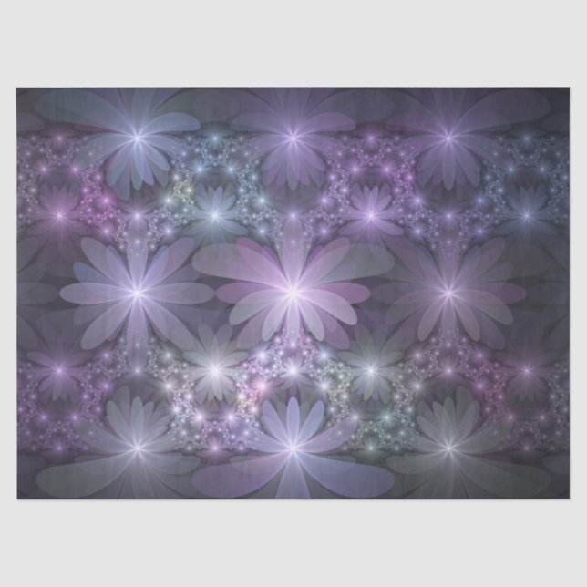 Papier Mousseline Lit de fleurs Art Fractal Abstrait tendance brilla (Recto)