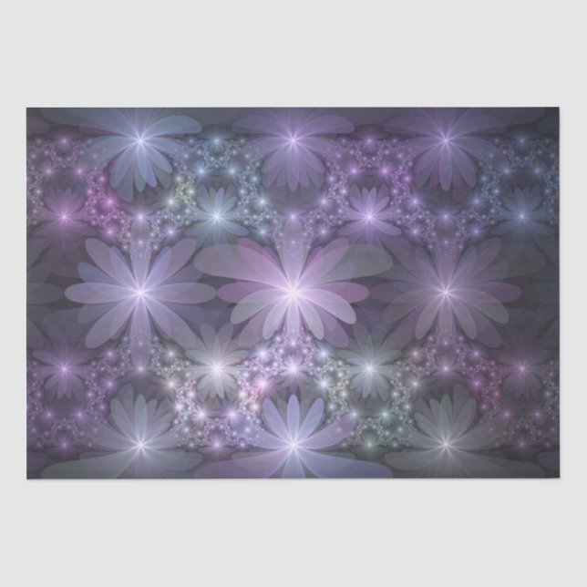 Papier Mousseline Lit de fleurs Art Fractal Abstrait tendance brilla (Recto)