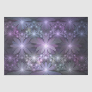 Papier Mousseline Lit de fleurs tendance brillant art fractal abstra