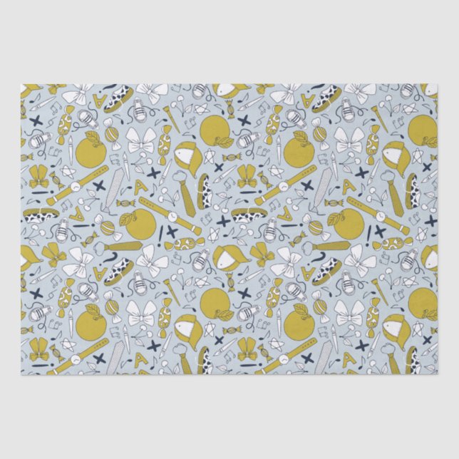 Papier Mousseline Little Funny School Things (Recto)
