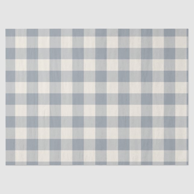 Papier Mousseline Little One Buffalo Check - gris acier poussiéreux (Recto)