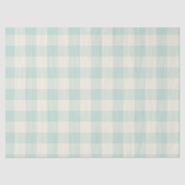 Papier Mousseline Little One Buffalo Check - soft teal (Recto)