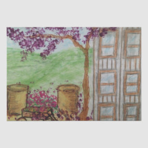 Papier Mousseline Little Wagon aux fleurs
