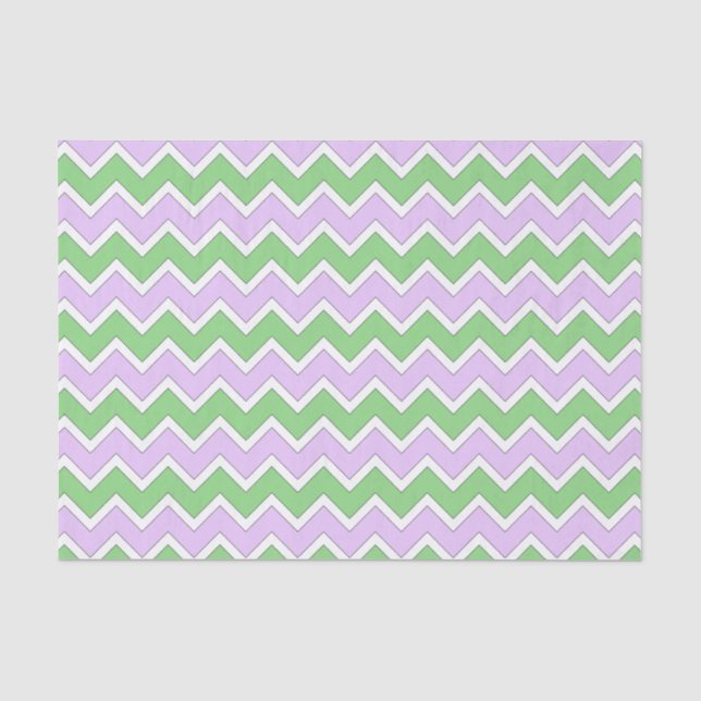 Papier Mousseline Livre blanc, Lilac et vert Chevron (Recto)