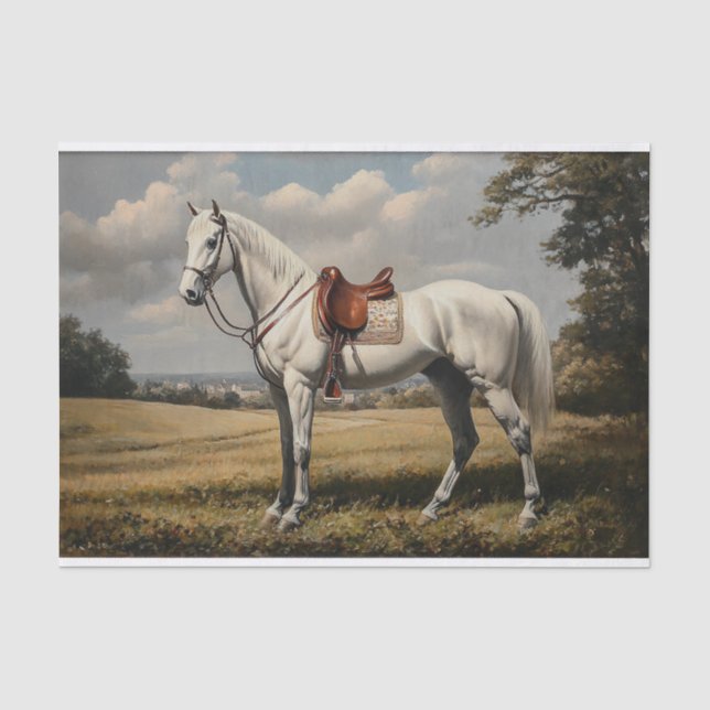 Papier Mousseline Livre de découpage du Cheval blanc 1 (Recto)