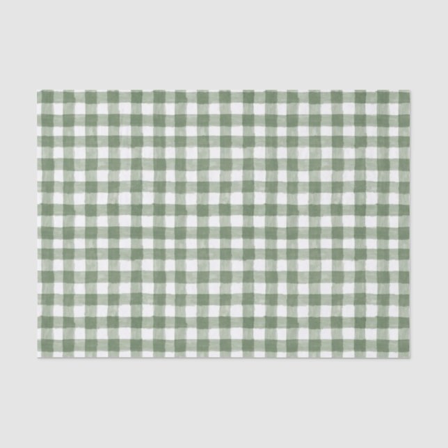 Papier Mousseline Livre de En vichy vert rustique (Recto)