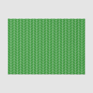 Papier Mousseline Livre de tissus de Chevron - Blanc sur vert