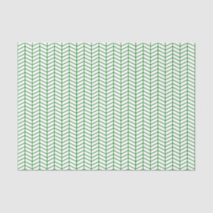 Papier Mousseline Livre de tissus de Chevron - Vert sur blanc