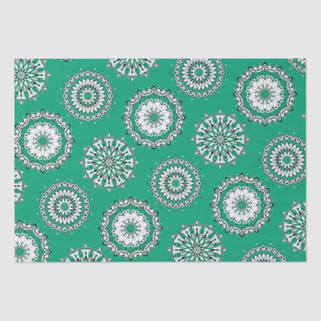 Papier Mousseline Livre vert Mandalas (Recto)