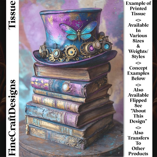 Papier Mousseline Livres Casquettes et Imaginaires Steampunk CZ5L De (Créateur téléchargé)
