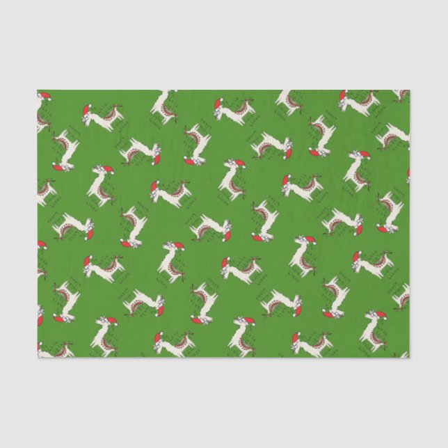 Papier Mousseline Llama Cute Drôle Noël Vacances (Recto)