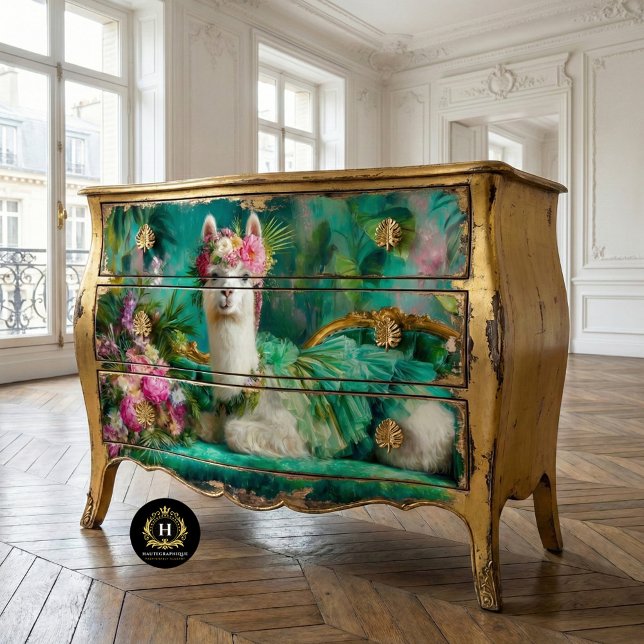 Papier Mousseline Llama Whimsical dans Découpage Tutu Vert (Créateur téléchargé)