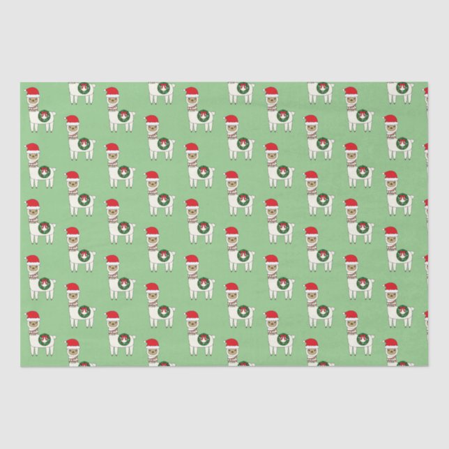 Papier Mousseline Llamas de Noël fantastique (Recto)