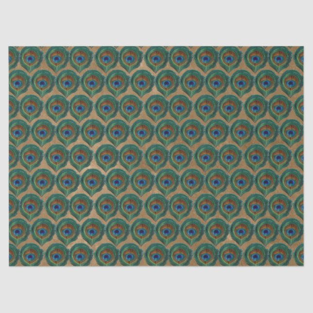 Papier Mousseline L'Oeil de Pacock pleurs sur Tan (Recto)