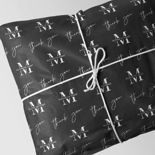 Papier Mousseline Logo de marque société minimaliste Motif noir