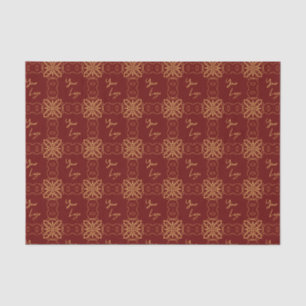 Papier Mousseline Logo d'entreprise personnalisé Chic Gold Red Motif