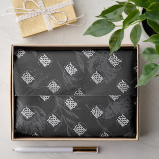 Papier Mousseline Logo élégant noir motif floral chic affaires