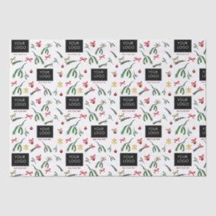 Papier Mousseline Logo Marqué Festive Holiday Business Company