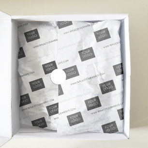 Papier Mousseline Logo Modèle Entreprise Packaging Blanc